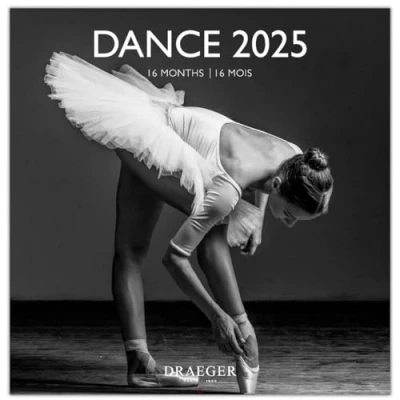 Image of DRAEGER PARIS 1886 Large Wall Calendar 29 x cm 2025 7 languages September 2024 to December 12 photographs available in several themes Dance Note appointments, birthdays