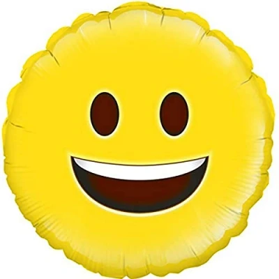 Image of 18&quot; Happy Emoji Smiley Face Design Foil Party Balloon
