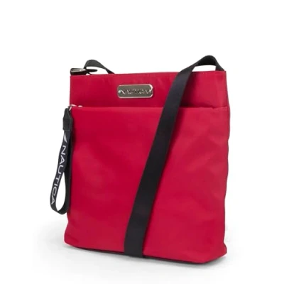 Image of Nautica Women&#039;s Diver Nylon Small Crossbody Bag Purse with Adjustable Shoulder Strap Cross Body, Red, One Size