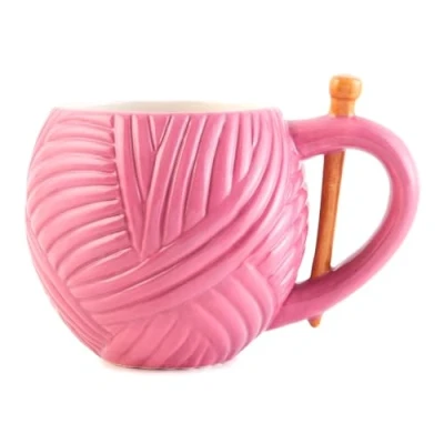 Image of Sew Thirsty Pink Novelty Knitting Yarn Mug Sewing Birthday Office Cup Drink Gift