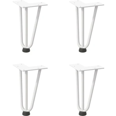 Image of vidaXL Hairpin Legs for Coffee Table 4 pcs White 20 cm Solid Steel