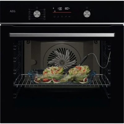 Image of AEG 5000 Series GA5CB501AB Surround Cook with Steam Bake Electric Single Built in Oven Retractable Dials Black