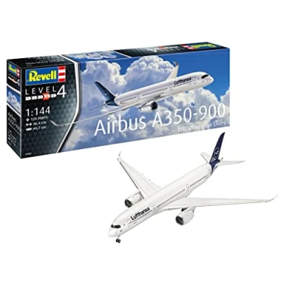 Image of Revell 03881 Airbus A350 900 &quot;Lufthansa&quot; New Livery 1:144 Scale Unbuilt/Unpainted Plastic Model Kit