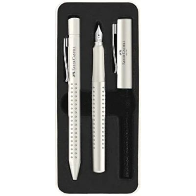 Image of Faber Castell Fountain pen M/Ballpoint Set Grip coconut milk,White,3 Piece