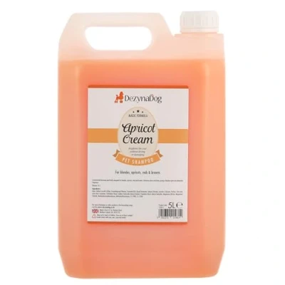 Image of DezynaDog Magic Formula Apricot Cream Dog Shampoo Red Coat Colour Enhacing for Dogs Deep Cleansing Smelly Restores Colours Fresh Fragrance, 5 Litre