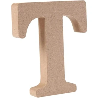 Image of Wooden MDF Letter T Size 8cm Tall Free Standing Letters for Arts &amp; Crafts Personalized Name Decor