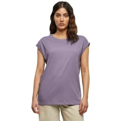 Image of Urban Classics Extended Shoulder Basic Tshirt, Women&#039;s, Size: XS, Dustypurple