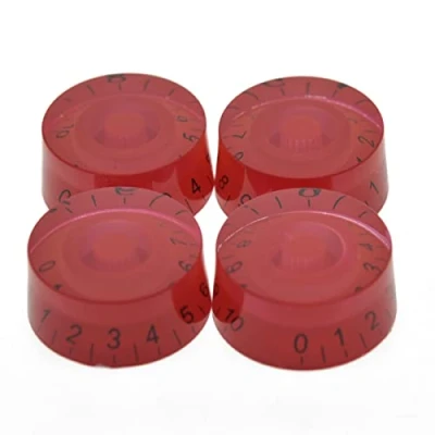 Image of Dopro 4pcs Red with Black Number Guitar Speed Dial Knobs Control Knob fits LP
