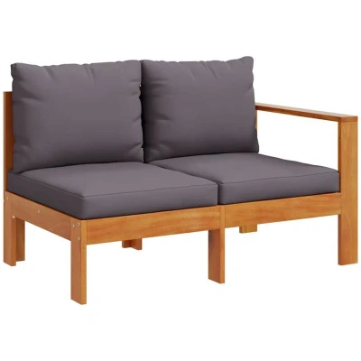 Image of vidaXL Garden Sofa with 1 Armrest 2 Seater Solid Wood Acacia