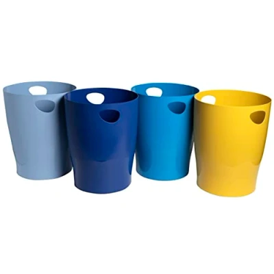 Image of Exacompta Bee Blue Ecobin Recycled 15 Litres Assorted (Pack of 8)
