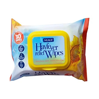 Image of The Home Fusion Company Nuage Hayfever Relief Wipes 30 Hands &amp; Face Traps Pollen Pet Allergies
