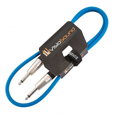 Image of Guitar Lead 6.35mm Mono Jack to Jack/Instrument Cable/Patch / 6 Colours 1m Blue