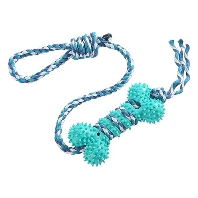 Image of DONGKER Dog Rope Toy,Puppy Bone Toy, TPR Interactive Chewing with for Large Medium Small Dogs Puppies