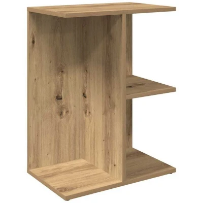 Image of vidaXL Bedside Table Artisan Oak Nightstand with Storage 3 Compartment Engineered Wood Bedroom Furniture Rectangular Freestanding Design for Modern Decor