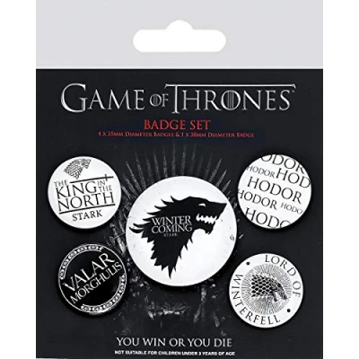 Image of Pyramid International Game of Thrones Winter is Coming Badge, Multi Colour, 10 x 12.5 1.3 cm