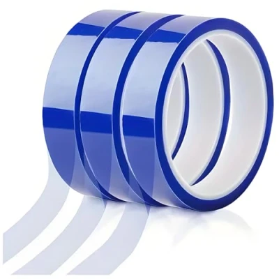 Image of 3 Rolls Heat Resistant Tape, 20mmx33m/108ft High Temperature Blue Adhesive Thermal Tape Insulation Transfer, for Sublimation Electrical Masking, 3D Printers, Soldering, Painting