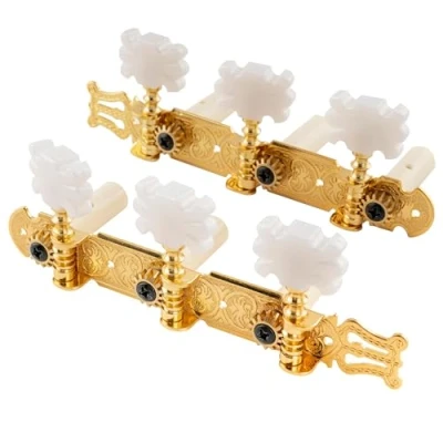 Image of Musiclily Pro 3x3 Lyra Classical Guitar Tuners Tuning Machines Heads Pegs Keys, Gold