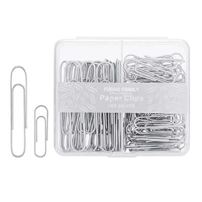 Image of Paper Clips Assorted Sizes, Large Clips, Small Clip, Paperclips, 100 Clips/Box