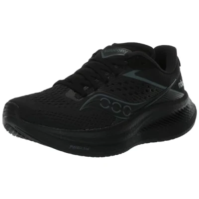 Image of Saucony RIDE 17 Neutral running shoes, Women&#039;s, Size: 4, Black/white Textile/synthetics