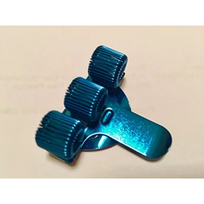 Image of 1 x BLUE COLOURED TREBLE TRIPLE PEN HOLDER POCKET CLIP perfect for Nurses, Doctors