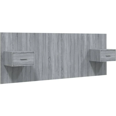 Image of vidaXL Bed Headboard with Cabinets Grey Sonoma Engineered Wood