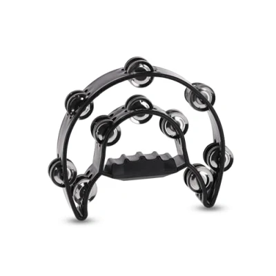 Image of GEWA jingle wreath half moon 20 pairs of chrome plated jingles double row color black