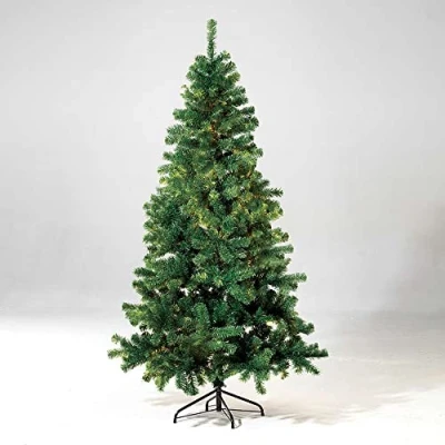 Image of ASAB Christmas Tree Premium Artificial Hinged Realistic Natural Branches Xmas with Metal Stand PVC Easy Assembly Home Office Indoor and Outdoor 4ft 5ft 6ft 7ft Green White (Green 5FT)
