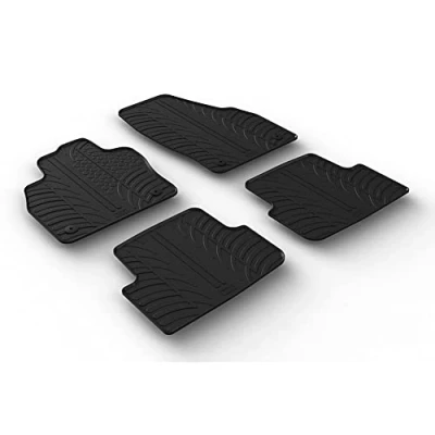 Image of GLEDRING Set of rubber mats compatible with Volkswagen Taigo 2021 (T profile 4 piece + mounting clips)
