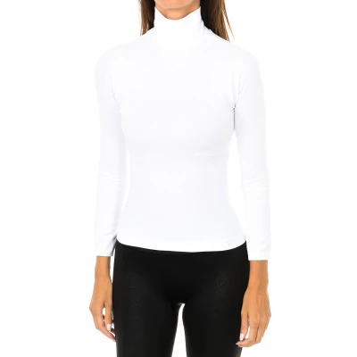 Image of Intimidea Womens Colorado high neck long sleeve t shirt 210396 women White Polyamide Size Medium/Large