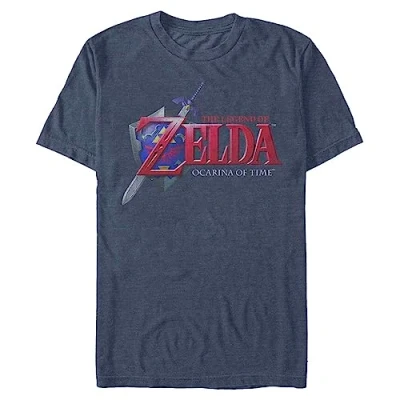 Image of Nintendo Men&#039;s Hey Ocarina T Shirt, Navy HTR, Large
