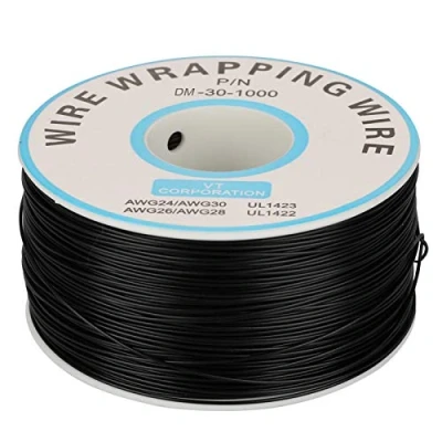 Image of Wrapping Wire 30AWG Single Copper Cable 0.25mm Core Diameter (Black)