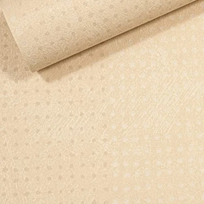 Image of SOPHIE LAURENCE Domino Dots Neutral Beige Vinyl Textured Wallpaper Cream for Bedroom Living Room Kitchen Office Space Paste The Wall