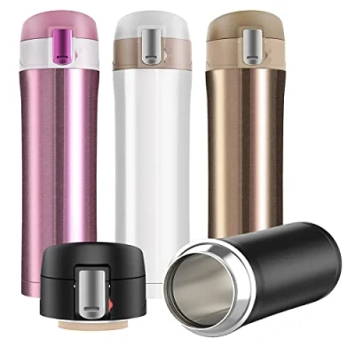 Image of FAPPEN Double Walled Vacuum Flask Thermo, 500ml Stainless Steel Insulated Water Bottle, for Hot and Cold Drinks, Travel Coffee Mug, Sports Drinks Cup (Gold)