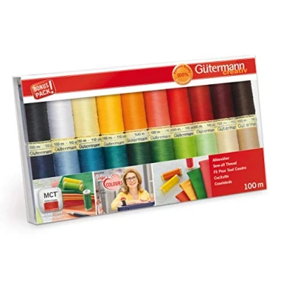 Image of Gutermann 734610 1 Thread Set Sew All 100 m x 20 reels, Multicoloured