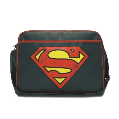 Image of Logoshirt® DC I Superman Logo Shoulder Bag Retro Landscape Format Blue Licensed Original Design