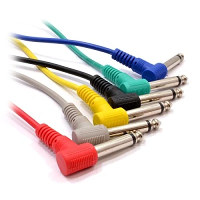 Image of kenable [6 Pack] 6.35mm Mono Mixing Desk Screened Patch Cables 30cm 0.3m