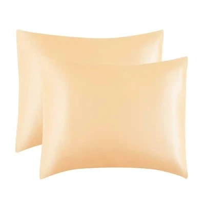 Image of 2 Pack Satin Silk pillow Case Soft Pure Mulberry Cover for Hair and Skin with Envelope Closure (Champagne, Standard(50x75cm))