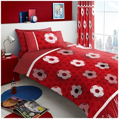 Image of GC GAVENO CAVAILIA Premium Kids Single Duvet Cover Set With Pillowcase Reversible Bedding Washable Quilt Bedset Easycare Bedlinen For Boys &amp; Girls Red