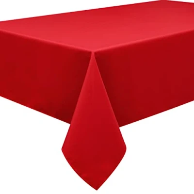 Image of Home Direct Quality Rectangular Fabric Tablecloth 140x180cm 55&quot;x70&quot; Red