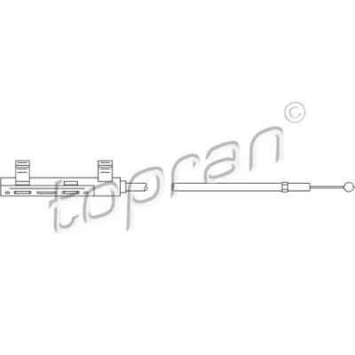 Image of 3B1823535A, 3B1823535B, 3B1823535D Bonnet Cable TOPRAN 112 279 Rear VOLKSWAGEN: Passat B5 Estate, GP Saloon, Estate
