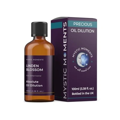 Image of Mystic Moments Linden Blossom Absolute Precious Oil Dilution 100ml 3% Jojoba Blend Perfect for Massage, Skincare, Beauty and Aromatherapy