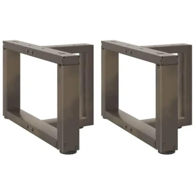 Image of vidaXL T Shaped Coffee Table Legs Natural Steel 50x25x(30 31) cm Sturdy Support Living Room/Kitchen Metal Furniture Base
