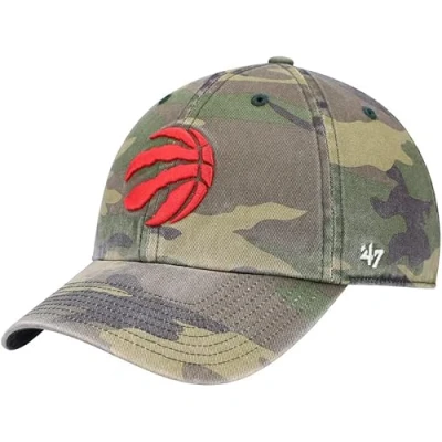 Image of 47 Toronto Raptors Camouflage Clean Up Baseball Cap NBA, Adjustable Size, Camo Relaxed Fit Dad Hat