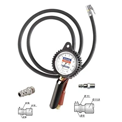 Image of Michelin Eurodainu Inflating &amp; Pressure Gauge Gun + Standard and European Cap