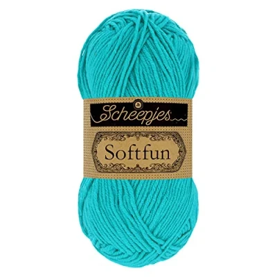 Image of Scheepjes Softfun 2423 Bright Turquoise Yarn 10x50g