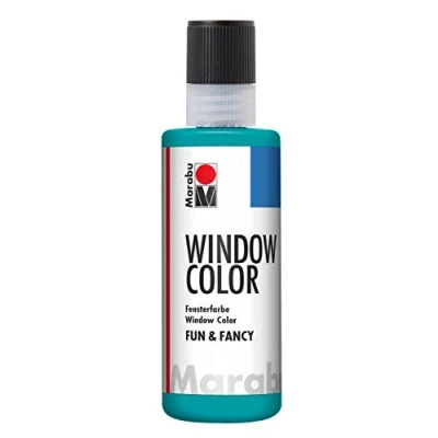 Image of Marabu 4060004098 Window Color Paint Fun &amp; Fancy Turquoise Blue 80 ml, 80ml