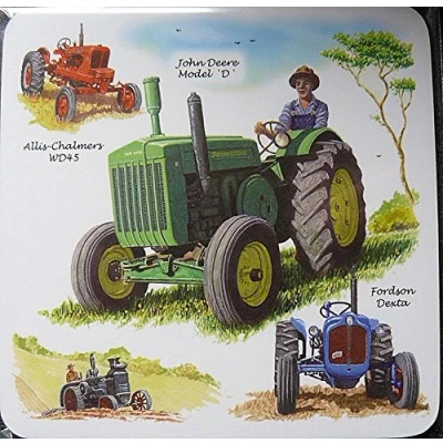 Image of signs unique Classic Tractors cork backed drinks coaster (lsn)