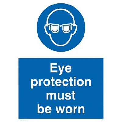 Image of Viking Signs MP281 A5P 1M &quot;Eye Protection Must Be Worn&quot; Sign, 1 mm Semi Rigid Plastic, 200 H x 150 W