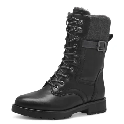Image of Jana Women Boots with Lacing, Flat, Warm Lining, Vegan Fashion, Black, 9 UK