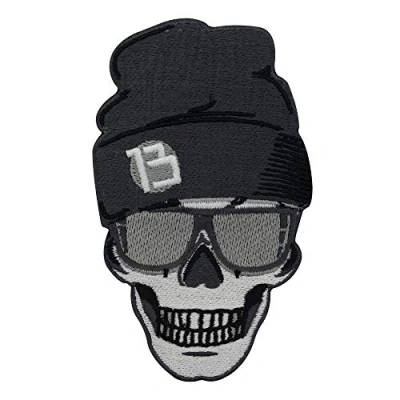 Image of Finally Home Skull with Hat and Sunglasses Iron on Patch Patches, Biker Embroidery Patch, ironable Motorcycle Cowl Badges